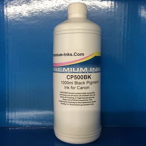 1 X Litre PIGMENT BLACK Refill Ink CANON Printer CISS Cartridges CP500BK Non OEM - Picture 1 of 1