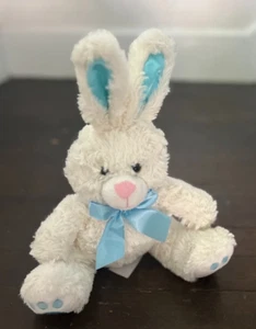 Animal Adventure Coniglietto Bianco Coniglio Peluche Blu Raso Fiocco 12 Pollici 2018 Pasqua - Foto 1 di 4