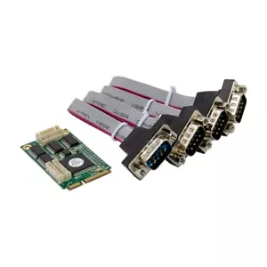 Mini PCI Express To 4 DB-9 Serial Rs232 Ports Controller Card WCH384 Chipset - Picture 1 of 4