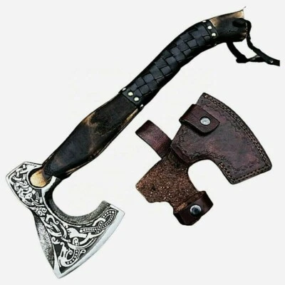 THROWING AXE- CUSTOM HAND FORGED CARBON STEEL VIKING TOMAHAWK AXE WOMEN GIFT - Image 1 of 2