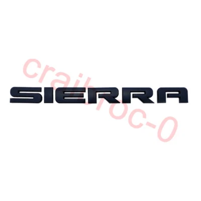 1PC 07-19 Black Door Rear Liftgate Badge Emblem for GMC Sierra 1500 2500 3500 HD - Image 1 of 3