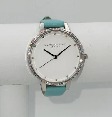 Reloj Olivia Burton OB16RB19 Mujer Arco Iris Cuero Turquesa - Pantalla Macy's Foto 1 de 4