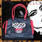 NWT Nicole Miller Handbag Black Red Leopard MSRP $88 Medium 