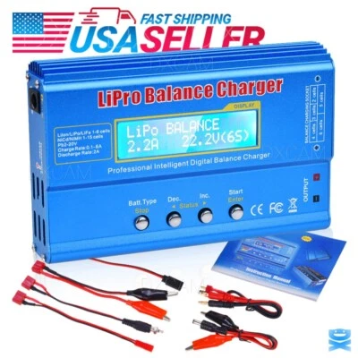 80W Fast Digital Balance Charger For iMAX B6 AC LCD RC LiPo LiFe NiCD Battery - Image 1 of 4