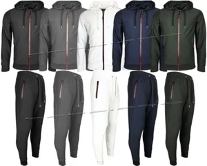 Conjunto de chándal liso ajustado para hombre sudadera con capucha parte superior parte inferior trotar joggers gimnasio S - XL - Imagen 1 de 6
