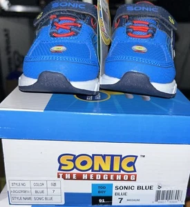 New Sega Sonic the Hedgehog Toddler Boy Light-Up Athletic Shoes 7 8 - Picture 1 of 6