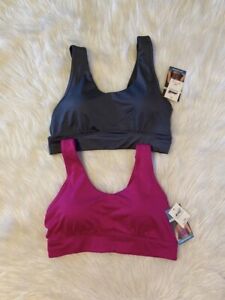 Avia Sports Bra Womens Size Large Pink And Gray Wireless Low Support Bundle