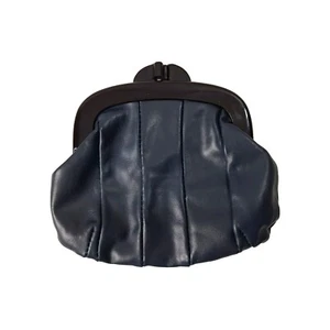 Vtg Kiss Lock, Coin Bag Purse, Navy Blue, Large 6 Inches, - Picture 1 of 8