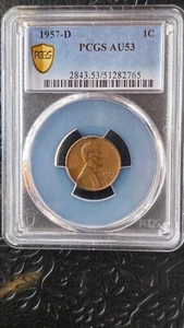 1957-D Lincoln Wheat Penny PCGS AU53. - Picture 1 of 7