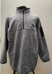 New England Patriots Antigua Quarter-Zip Pullover Jacket - Gray Charcoal XXXL - Picture 1 of 10