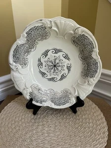Vintage Mitterteich Bavaria Platinum Lines Round Serving Platter,MIT87,serving - Picture 1 of 10