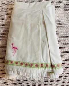 POTTERY BARN KIDS FULL Bed Skirt Grosgrain Ribbon Trim Embroidery Fully Lined - Picture 1 of 12