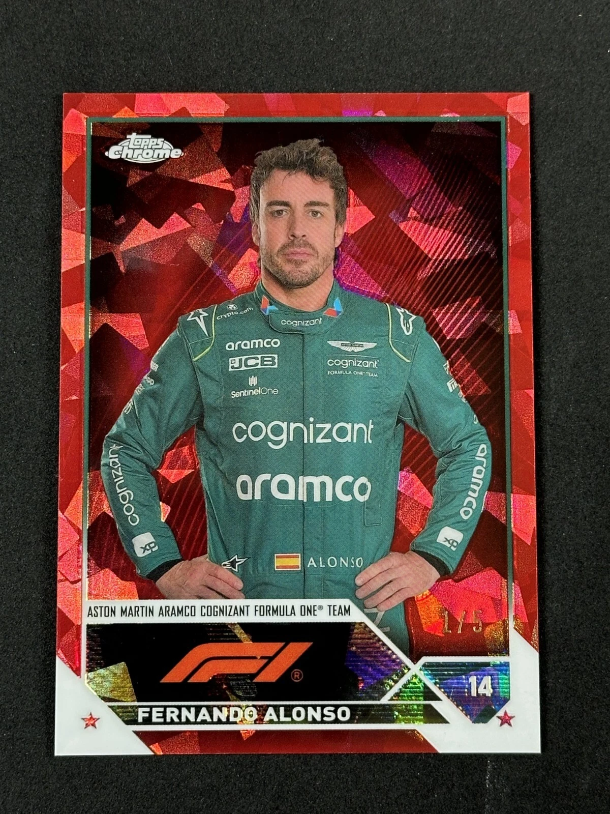 Fernando Alonso 2023 Topps Chrome Formula 1 Sapphire Edition 32 Red /5