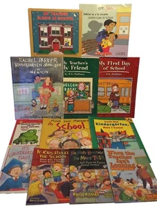 School Themed 12 Children's Book Lot Graduation Teacher First Day Children - Picture 1 of 11