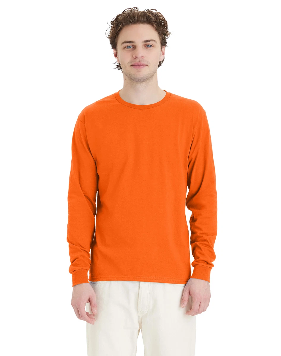 Hanes ComfortSoft Organic Cotton T-Shirt - Super Soft Men's Tee (Orange, XL) - View #3