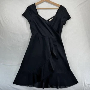 Altar’d State Medium Little Black Dress Short Sleeve Ruffles Mini Dress - Picture 1 of 12