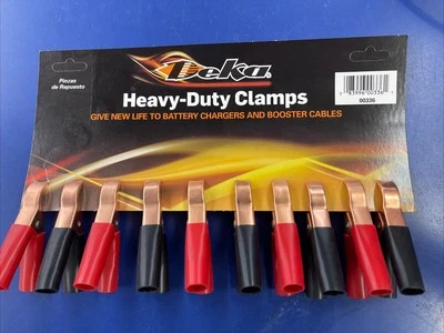 Deka 00336 Red Black Mini 50 Amp Battery Charger Test Cable Clamps - Card of 10 - Image 1 of 3
