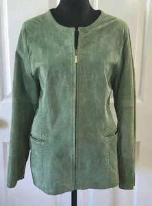 David Brooks Long Sleeve Zip Front Suede Jacket in Size XL - Picture 1 of 10