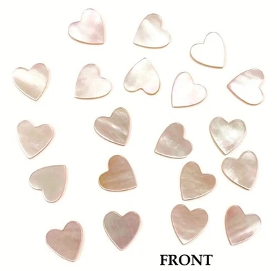 4 винтажных кабошона с подлинной перламутровой раковиной светло-розовые с сердечком 14 мм E583 - Изображение 1 из 4
