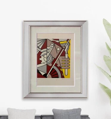 Roy Lichtenstein, original° litografía firmada a mano con certificado de autenticidad y valoración de $3,500#* Foto 1 de 4