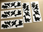 20 black dinosaur decal stickers - cars/laptops glassware etc