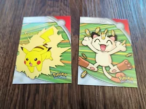2000 Topps Pokémon TV Animation Edition Serie 3 Pikachu y Meowth héroe villano - Imagen 1 de 6