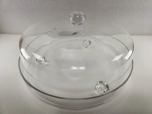 Vintage 2 Piece 10 inch Clear Swirl Glass Pie Dish - Picture 1 of 6