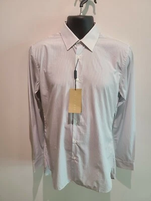 NEW - Burberry London, Gray, Slim Fit, Long Sleeve, Button Shirt, Men's 15. A133 - Image 1 of 4