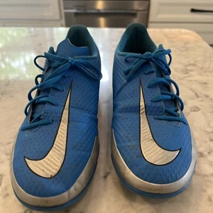 Nike Phantom GT Club FG/MG Soccer Shoes Blue Silver Green CK8459-400 Youth Sz 7 - Picture 1 of 12