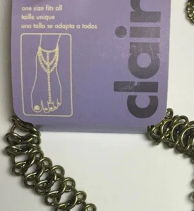 Claire’s Anklet Foot Chain Adjustable Toe Ring Brass Connected Gypsy Boho Look - Picture 1 of 6