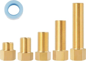 Brass Pipe Fitting Set 1/2" Male Female Hex Nipple Extension Adapter 1/2 Sealing - Picture 1 of 1