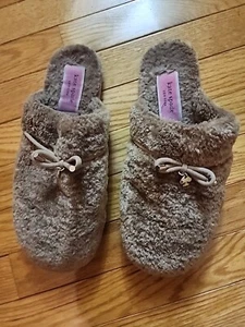 Women's Sz 10 Brown Fuzzy Sz 10 Kate Spade Indoor Slip-On Mules/ Slippers /FUC - Picture 1 of 10