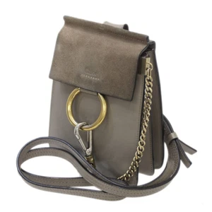 Chloe Faye 2way Shoulder Bag Backpack Suede Leather Greige Authentic used - Picture 1 of 10