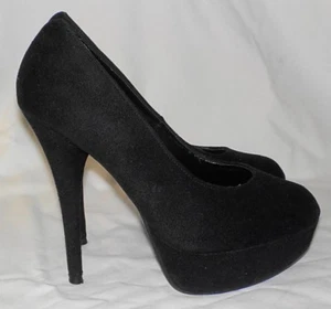 Brash Heels Gr. 6,5 W schwarz Wildlederimitat Stiletto Plateau  - Bild 1 von 3