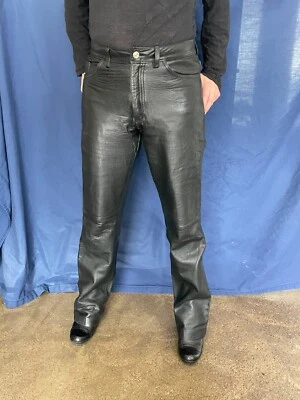 Pantalón de cuero negro mujer talla 6 Foto 1 de 4