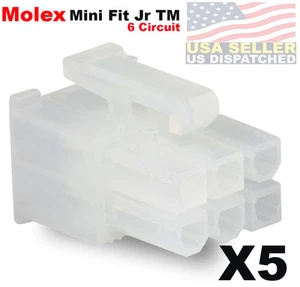 5x Molex 39-01-2060 Mini-Fit Jr Female Housing 6 Position Dual Row 4.20mm Pitch - Picture 1 of 1