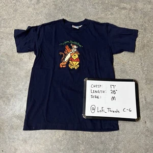 VTG 90s Disney Winnie The Pooh Tigger Buddy T-Shirt Men’s M Blue Embroidered - Picture 1 of 5