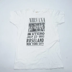 Hollister T-Shirt Men's Medium White 100% Cotton Nirvana in Utero Short Sleeve - Picture 1 of 8