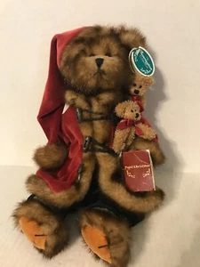 BEARINGTON BEARS PAPA WEIHNACHTEN MIT STÄNDER ROTER SAMTMANTEL UND MÜTZE MIT ETIKETT - Bild 1 von 11