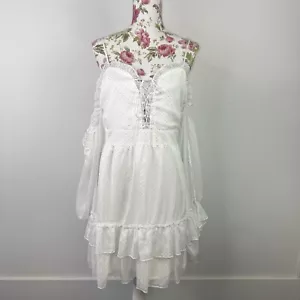 Two Sisters The Label boho dress women's knee length ruffle polka dot Size 12 - Picture 1 of 13