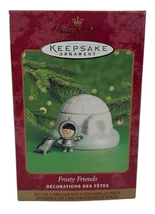 2000 Hallmark Andenken Ornamente - Frosty Friends, Porzellan Zinn neuwertig QX8524 - Bild 1 von 2