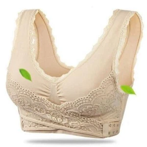 Verstellbarer Push-Up Spitzen-BH mit Spitze vorne Träger M/L schwarz weiß nude 3 Stück - Bild 1 von 6
