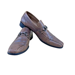 Men’s Steve Madden Stylls Loafers Size 12 Leather Tan Brown Slip On - Picture 1 of 9