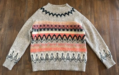 Suéter Sundance Lana Alpaca Fair Isle Nórdico Colorido Grueso Elastizado Para Mujer’s M Foto 1 de 4