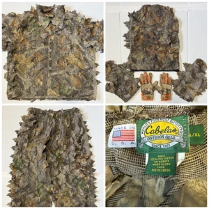 CABELAS - Men's USA Seven Piece Leafy 3-D Ghillie Camo Hunting Suit - Size L/XL - Picture 1 of 17