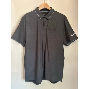 Nike Modern Fit Dark Grey Button Down Golf Polo Size Large Men's  - Foto 1 di 8