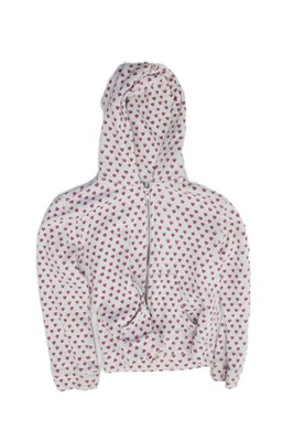 Roller Rabbit Girls Cotton Graphic Heart Print Long Sleeve Hoodie White Size 8 - Image 1 of 4