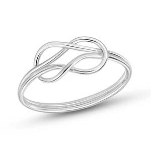 Forever Love Infinity Knot Sterling Silver Ring-7 - Picture 1 of 5