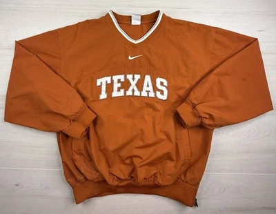 Vtg Nike Texas Longhorns Center Swoosh Windbreaker Pullover Jacket Y2K Mens S - Image 1 of 4