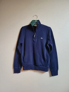 Lacoste Herren Pullover Sweater 1/4 Zip Alligator Logo Mock Neck Baumwolle Blau Gr. S - Bild 1 von 18